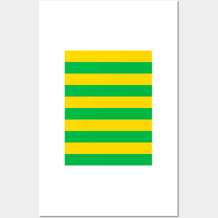 Brazil Yellow and Green Hooped Posters and Art